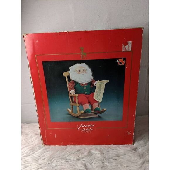 Santa's Best Animated Collectible Santa 18” Santa Claus in Moving Rocking chair - Picture 9 of 16